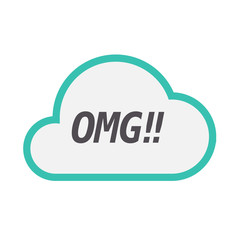 Isolated cloud icon with    the text OMG!!
