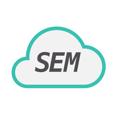 Isolated cloud icon with    the text SEM