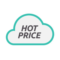 Isolated cloud icon with    the text HOT PRICE
