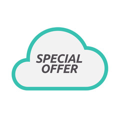 Isolated cloud icon with    the text SPECIAL OFFER