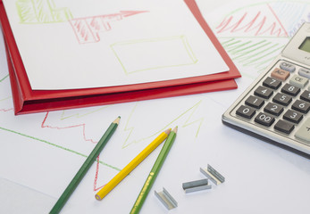 Graphs, charts, business table.