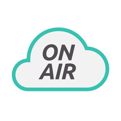 Isolated cloud icon with    the text ON AIR