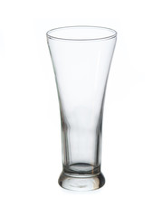 Empty beer glass isolated on white background