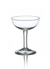 Empty cocktail glass on white background