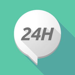 Long shadow comic balloon with    the text 24H