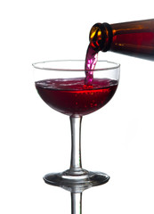 Red wine pouring