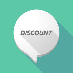 Long shadow comic balloon with    the text DISCOUNT