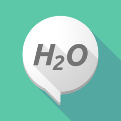 Long shadow comic balloon with    the text H2O