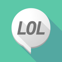 Long shadow comic balloon with    the text LOL