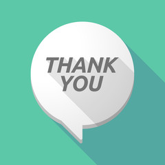 Long shadow comic balloon with    the text THANK YOU