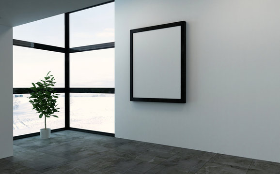 Large room with large frame and windows