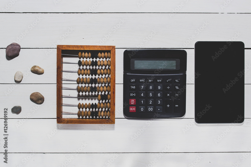 Wall mural computing device on a white background. evolution of computing m