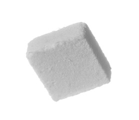 Cube of sugar isolated on white background