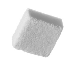 Cube of sugar isolated on white background