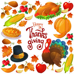 Round frame with Thanksgiving icons