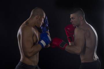 Fototapeta na wymiar Two young boxers