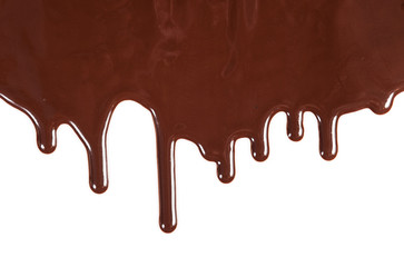 Chocolate syrup drip pattern isolated on a white background