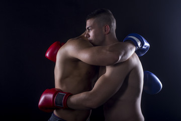 Fototapeta na wymiar Two young boxers
