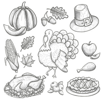 Set of Thanksgiving icons