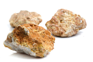 Basalt rock isolate on white