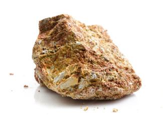 Basalt rock isolate on white