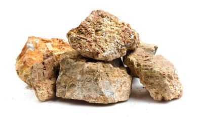 Basalt rock isolate on white