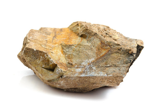 Basalt rock isolate on white