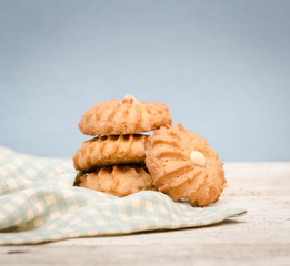 Nut cookies on table