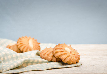Nut cookies on table