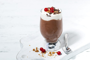 chocolate dessert with cream