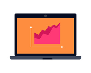 Laptop Vector Illustration in Flat Design.