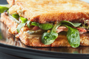Healthy sandwich with bacon
