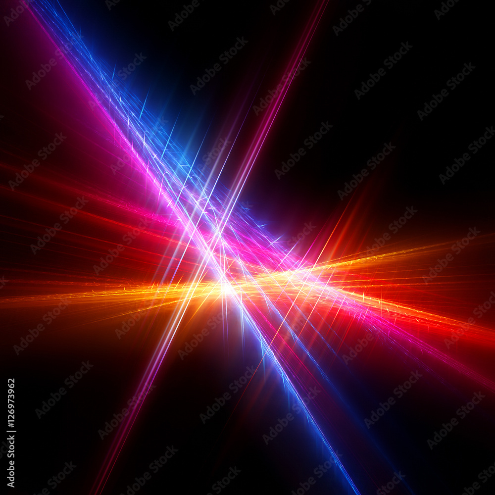 Aufkleber abstract colorful bright fractal on a black background