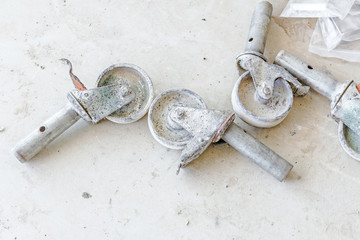 Used side wheel for scaffolding in construction work