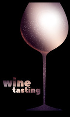 Universe, stars, galaxy in a wine glass. Restaurant menu cover, vector design template