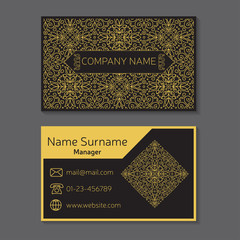 Business card. Vector editable template include front and back s