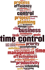 Time control word cloud concept. Vector illustration