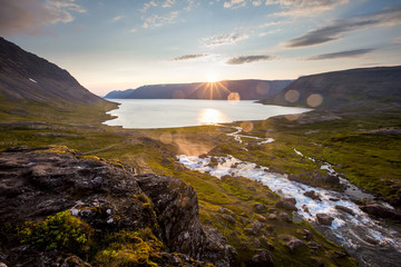 Big Dynjandi waterfall in Iceland