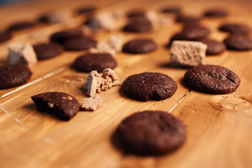 cookies on a wooden table