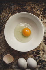 raw eggs in a bowl
