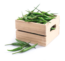 Green peppers isolated on white