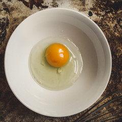 raw eggs in a bowl
