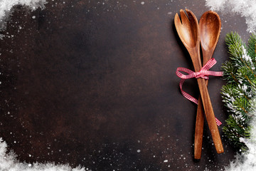 Christmas background with utensils