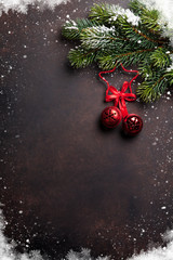 Christmas background with tree and decor