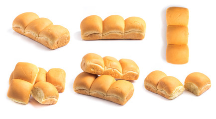 Collection of bread isolated on white background