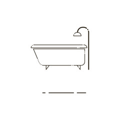 Bath and shower thin line icon. Mbe minimalism style