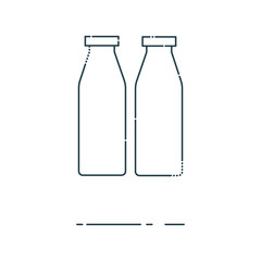 Milk bottles thin line icon. Mbe minimalism style