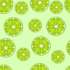 Green lime seamless background. Vector illustration