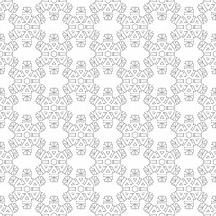 Snowflakes pattern design. Decorative winter background in black and white colors. Seamless vector illustration. Coloring book page for adult, anti stress coloring.
