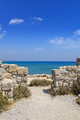 Fototapeta na wymiar Greek ruins in Kefalos, Kos island, Greece